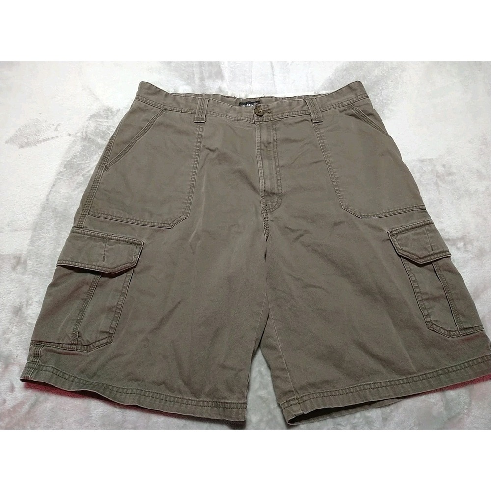 Van Heusen Cargo Shorts‎ Men 36/13 Brown Cotton Hiking Beach Comfort Outdoors